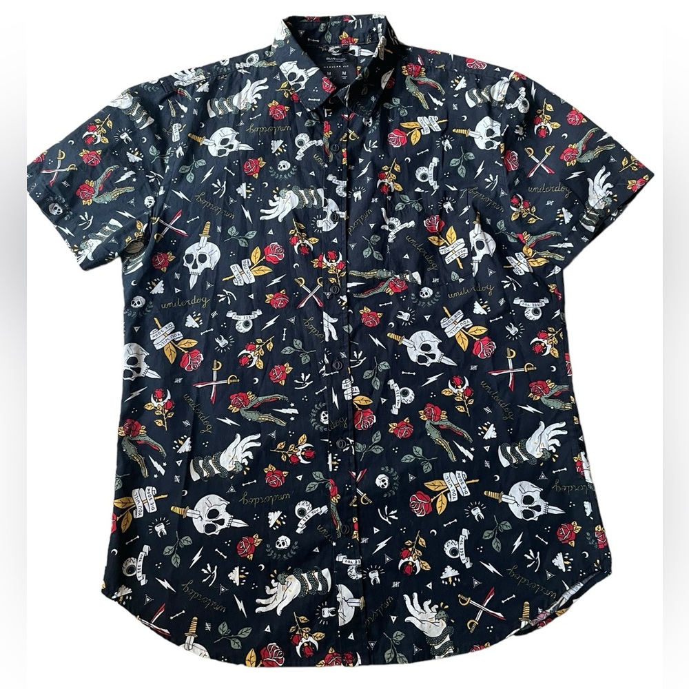 Blue Steel Dark Button down Shirt Size Medium